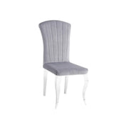 LOUIS CHAIR WITH GREY VELVET AND SILVER FEETS.