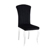 LOUIS CHAIR WITH BLACK VELVET AND SILVER FEETS.
