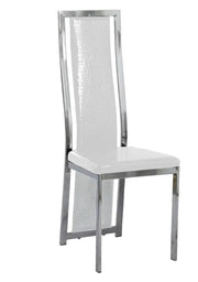 DANA CHAIR IN WHITE CROCODILE-EFFECT FAUX LEATHER .MEASURING 41X40X109CM