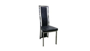 DANA CHAIR IN BLACK CROCODILE-EFFECT FAUX LEATHER WITH SILVER FEETS .MEASURING 41X40X109CM