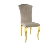 LOUIS CHAIR WITH MOCHA VELVET AND GOLD FEETS.