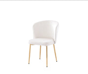 DIANA GOLD LEGS IN BEIGE/OFF WHITE VELVET , MEASURING 46X46X83CM