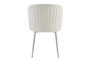 DIANA PIERNAS PLATEADAS EN TERCIOPELO BEIGE BLANCO ROTO, CON MEDIDAS DE 46X46X83CM