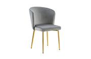 DIANA GOLD LEGS IN GREY VELVET , MEASURING 46X46X83CM