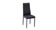 SILLA TOLIA EN CUERO SINTÉTICO NEGRO CON PATAS NEGRAS.