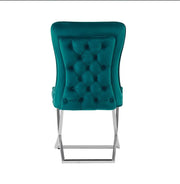 GABRIELLE CHAIRS WITH SILVER FEETS WITH DUCK GREEN VELVET MEASURING 53X49X95CM