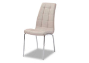 SILLA EMMA EN POLIPIEL TOPO CON PATAS PLATEADAS, MEDIDAS 42X41X94CM