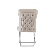 GABRIELLE CHAIRS WITH SILVER FEETS WITH BEIGE VELVET MEASURING 53X49X95CM