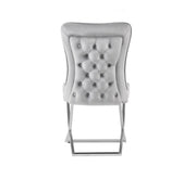 GABRIELLE CHAIRS WITH SILVER FEETS WITH GREY VELVET MEASURING 53X49X95CM