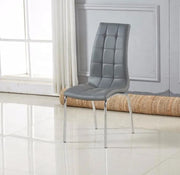 SILLAS EMMA EN POLIPIEL GRIS CON PATAS PLATEADAS DE 42X41X94CM
