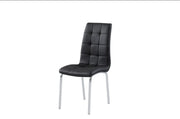 EMMA CHAIR IN BLACK FAUX LEATHER WITH SILVER FEETS MEASURING 42X41X94CM