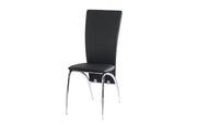 SILLA DUNA DE POLIPIEL NEGRA CON PATAS PLATEADAS, MEDIDAS 42X40X104CM