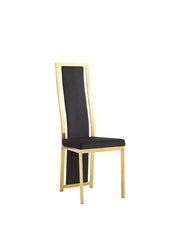 DANA CHAIRS WITH BLACK VELVET WITH GOLD LEGS.MEASURING 41X40X109CM