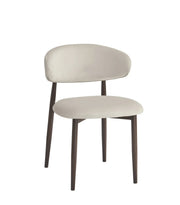 LUCILE CHAIR WITH WALNUT EFFECT LEGS IN BEIGE VELVET.MEASURING 49.5X47X77CM