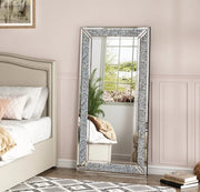 XL RECTANGULAR SPARKLING MIRROR MEASUIRNG 169X80CM