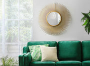 JUPITER STYLE MIRROR WITH GOLD FINISHING.MEASURING 76CM