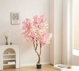 ARTIFICIAL CHERRY BLOSSOM TREE WITH PINK FLOWERS POT INCLUDED MEASURING 190CM