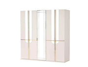 ARMARIO IN BEIGE AND GOLD FINISHING WITH 4 DOORS.