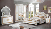 PALOMA WARDROBE IN WHITE AND GOLD COLOR EITH 4 DOORS AND MIRROR MEASURING 180X57X210CM