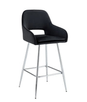 ATHENA BAR STOOL WITH SILVER LEGS IN BLACK VELVET.