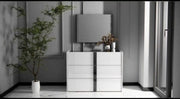 LUXY DRESSING TABLE IN WHITE AND BLACK FINISH WITH 3 DRAWERS AND MIRROR .MEASURING 100X44X77CM