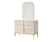 ATLANTIS DRESSING TABLE WITH ELEGANT DESIGN WITH MIRROR IN BEIGE AND GOLD FINISH.MEASURING 80X45X105CM
