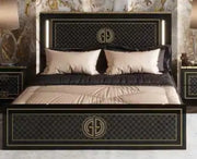 GUCCI BED IN BLACK AND GOLD DESIGN MEASUIRNG 160X200CM.WITHOUT MATRESS.WITH SOMMIER,CANAPE