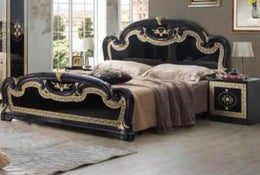 PALOMA BLACK IN GOLD AND WHITE COLOR FINISH.MEASURING 160X200CM.WITHOUT MATRESS.WITH SOMMIER,CANAPE.