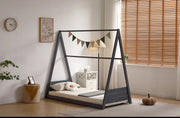 CHILDREN`S TIPI BED IN GREY WITH MEASURING 90X190CM