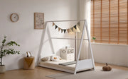 CHILDREN`S TIPI BED IN WHITE WITH MEASURING 90X190CM