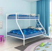 WHITE 2+1 BUNK BED BAB SLATTED BASE  MEASURING 140X190CM+90X190CM