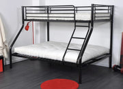BLACK 2+1 BUNK BED BAB SLATTED BASE MEASURING 140X190CM+90X190CM