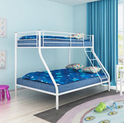 BOB BUNK BED IN WHITE MEASURING 140X190CM+90X190CM WITHOUT MATRESS.