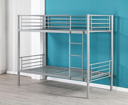 LUNA SEPRABLE BUNK BED IN GRAY METAL MEASURING 90X190 + 90X190CM WITHOUT MATRESS.