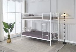 FRED SEPARABLE BUNK BED IN WHITE METAL MEASURING 90X190 + 90X190CM WITHOUT MATRESS.