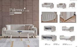 PALERMO SOFA SET IN 3+2+1 IN BEIGE VELVET WITH GOLD FINISH WITH CUSHIONS.