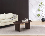 PAGE COFFEE TABLE , MDF BASE WITH WALNUT EFFECT , MATTE TRAVERTINE CERAMIC TOP. MEASURING 120X60X45CM