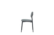 AZRA CHAIR WITH BLACK METAL LEGS AND A HERITAGE ANTHRACITE/DARK GREY FABRIC SEAT.MEASURING  44X43X80CM