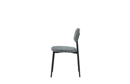 AZRA CHAIR WITH BLACK METAL LEGS AND A HERITAGE ANTHRACITE/DARK GREY FABRIC SEAT.MEASURING  44X43X80CM