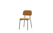 AZRA CHAIR WITH BLACK METAL LEGS AND A HERITAGE OCHRE  FABRIC SEAT.MEASURING  44X43X80CM