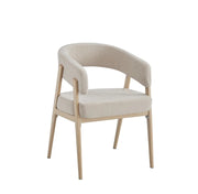 ALICIA CHAIR WITH OAK-EFFECT LEGS AND MOKA TEXTURED SEAT.MEASURING 58X5282.5CM