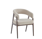 ALICIA CHAIR WITH WALNUT-EFFECT LEGS AND MOKA TEXTURED SEAT.MEASURING 58X5282.5CM