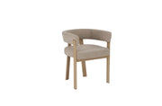 ALIA CHAIR WITH OAK EFFECT LEGS AND MOKA TEXTURED SEAT.MEASURING 53X52X72CM