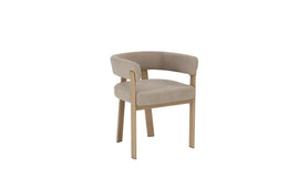 ALIA CHAIR WITH OAK EFFECT LEGS AND MOKA TEXTURED SEAT.MEASURING 53X52X72CM