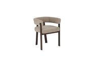 ALIA CHAIR WITH WALNUT EFFECT LEGS AND MOKA TEXTURED SEAT.MEASURING 53X52X72CM