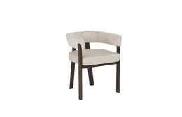ALIA CHAIR WITH WALNUT EFFECT LEGS AND BEIGE VELVET SEAT.MEASUIRNG 53X52X72CM