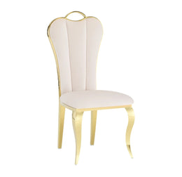 NANA PHALLE CHAIR WITH GOLD LEGS AND BEIGE VELVET SEAT.MEASURING 50X45X111CM