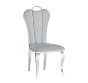 NANA PHALLE CHAIR WITH SILVER LEGS AND GREY VELVET.MEASURING 50X45X111CM