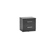 IBIZA BEDSIDE TABLE WITH 2 DRAWERS IN GREY AND SILVER FINISHING.MEASURING 53X40X50CM