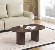 NEW ANNA COFFEE TABLE WITH WALNUT EFFECT AND WALNUT EFFECT MDF TOP.MEASURING 120X70X45CM